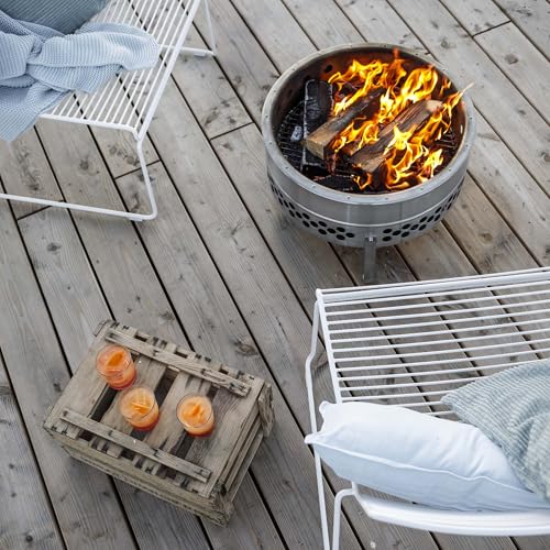 Petromax Tyropit Feuerschale - Feuerkorb für den Garten oder unterwegs beim Camping - standfest und mit integriertem Hitzeschild - aus robustem Edelstahl - 34,9 x 57 x 57 cm – Bild 7