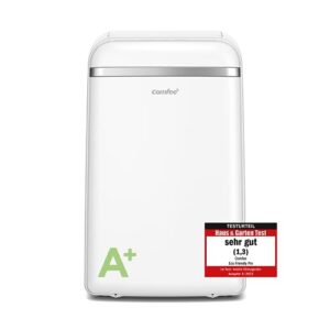 Comfee Mobiles Klimagerät 10000BTU, 3-in-1 mobile Klimaanlage mit Abluftschlauch, Kühlen und Entfeuchten und Ventilieren, 10000 BTU, 2,9kW, für Räume ca. 80 m³(32 ㎡), EEK A