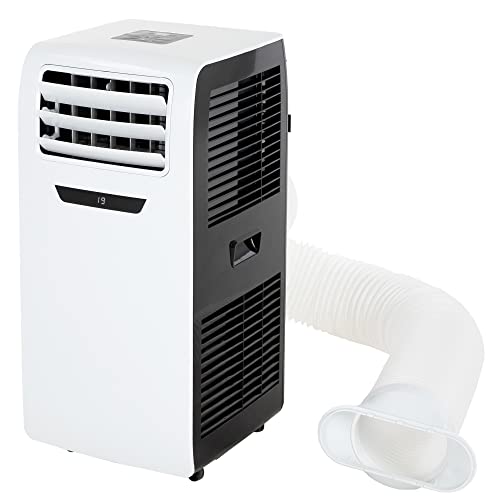 ECD Germany Mobile Klimaanlage 4in1, Luftkühler 9000 BTU 2,6kW, leise, 3 Stufen, Timer, für Räume bis 37m², Klimagerät mit Abluftschlauch, Ventilator mit Fernbedienung/LED-Display, Kühler/Entfeuchter