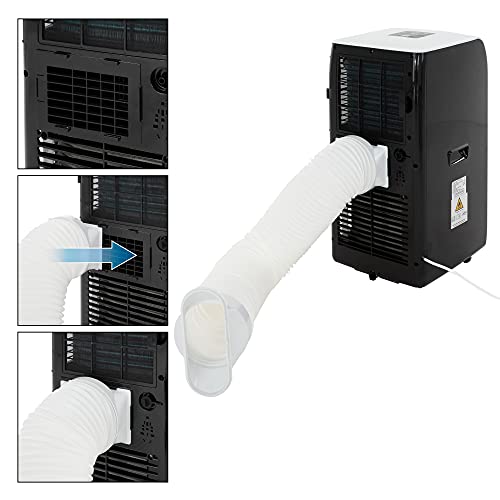 ECD Germany Mobile Klimaanlage 4in1, Luftkühler 9000 BTU 2,6kW, leise, 3 Stufen, Timer, für Räume bis 37m², Klimagerät mit Abluftschlauch, Ventilator mit Fernbedienung/LED-Display, Kühler/Entfeuchter – Bild 5