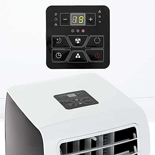 ECD Germany Mobile Klimaanlage 4in1, Luftkühler 9000 BTU 2,6kW, leise, 3 Stufen, Timer, für Räume bis 37m², Klimagerät mit Abluftschlauch, Ventilator mit Fernbedienung/LED-Display, Kühler/Entfeuchter – Bild 6