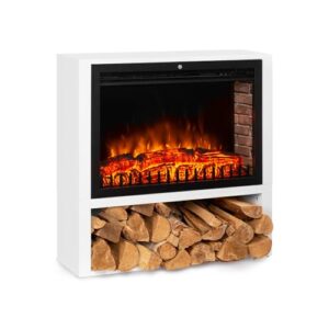 Klarstein Mauna Loa - Elektrokamin Elektroheizung Konvektionsheizung, 1000/2000 W, bis 40 m², Thermostat: 15-30 °C, Flammenillusion, dimmbare LED-Technik, Fernbedienung, Wochentimer, weiß