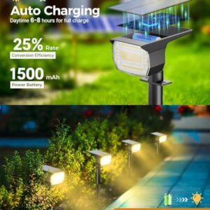 Alternative view of btfarm 8 Stück Solarstrahler für Außen Garten, 72 LED Solarlampen für Außen IP65 Wasserdicht Solar Strahler Gartenleuchten, Solarleuchten für Rasen Auffahrt Gehweg Patio Baum, Warmweiß