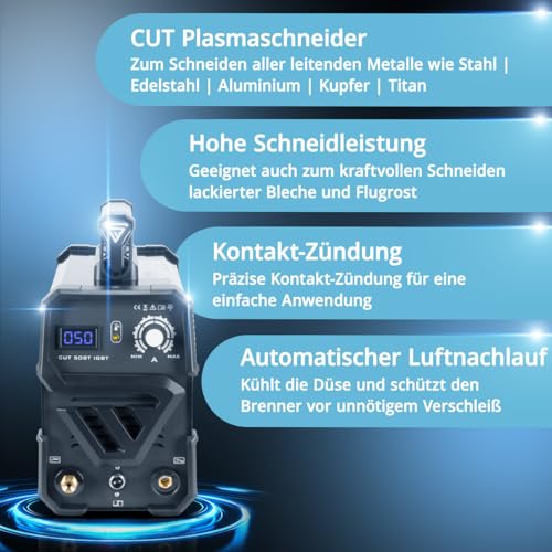 STAHLWERK Plasmaschneider CUT 50 ST IGBT - Plasmaschneidgerät mit 50 A, bis 14 mm Schneidleistung, für lackierte Bleche & Flugrost geeignet, mit HF-Zündung & Überhitzungsschutz – Bild 4