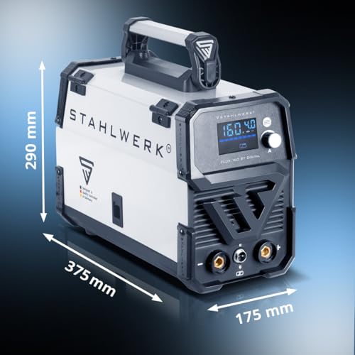 STAHLWERK Schweißgerät Mini FLUX 160 ST Digital – Fülldrahtschweißen (FLUX) ohne Schutzgas bis 160 A, kompakt, synergischer Drahtvorschub, integriertes LED-Licht, Lift-TIG- und MMA/ARC-Funktion – Bild 9