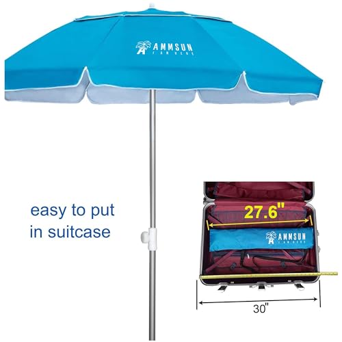 AMMSUN Sonnenschirm mit Fransen und Tragetasche, 183 cm, Multicolor-Yellow – Bild 9