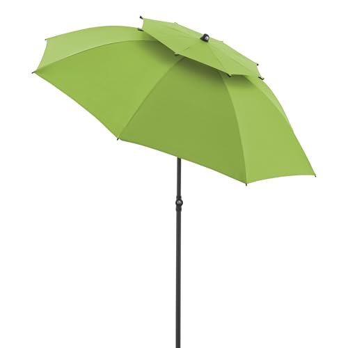 Doppler Sonnenschirm 200cm in grün I für Strand sowie Balkon & Terrasse I Schirm höhenverstellbar I Mit UV-Schutz & knickbar I Für Strand & Freibad I Strandschirm