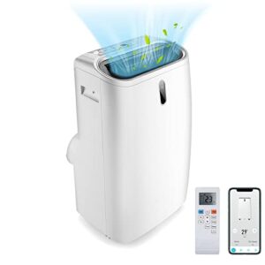 GOPLUS 16000 BTU Klimaanlage mit Abluftschlauch, 5 in 1 mobiles Klimagerät: Kühlen, Heizen, Entfeuchten, Belüften, Schlafmodus | für Raumgröße bis 30㎡ | 24H-Timer | App/Fernbedienung (16000BTU)