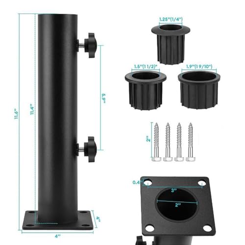 Quadratischer Stahl Sonnenschirm Regenschirm Halterungs Klemmen Basisständer Langlebig Und Stabil Für Außenterrassen Garten Picknicktisch Dock Pontons Halterungs Klemmen Docks Restaurant Camping – Bild 6