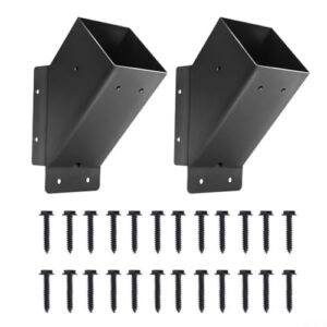 HEBEOT 45-Grad-Pergola-Halterungs-Set, robuster Karbonstahl, wetterbeständig, schwarze Beschichtung, verbesserte Stabilität, einfache Installation, vorgebohrte Löcher für Outdoor-Strukturen, Pergolen