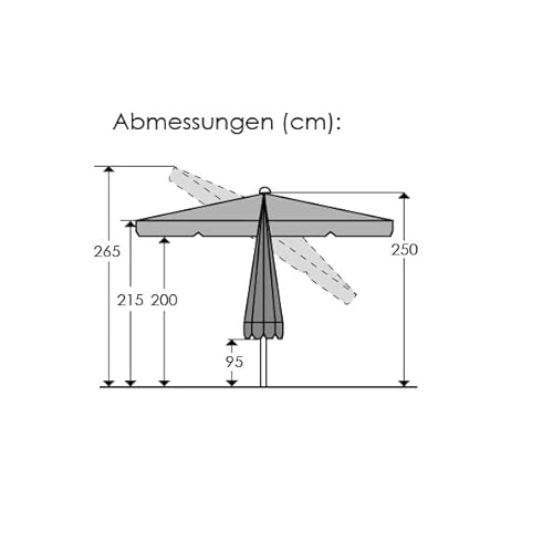 Schneider Sonnenschirm Orlando, natur, 270 cm rund, 783-02, Gestell Alu/Stahl, Bespannung Polyester, 5.7 kg – Bild 8