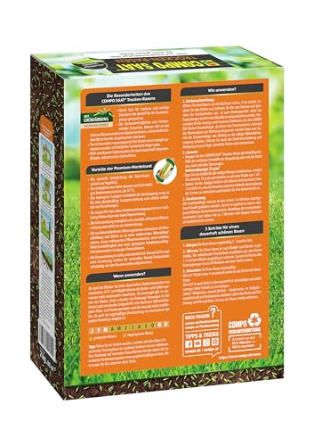 COMPO SAAT Trocken-Rasen, Hitze- und trockenverträgliche Rasensamen/Grassamen für trockene und sonnige Standorte, 2 kg, 80 m² – Bild 8