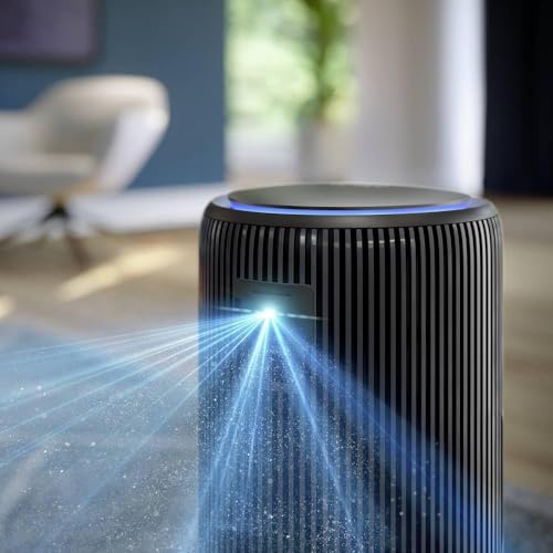 Philips Luftreiniger der Serie 3200, HEPA NanoProtect Aktivkohlefilter, CADR 520m³/h für 135m² Allergiker, Ultra-leise, Intelligent und Energieeffizient, Schwarz (AC3221/13) – Bild 2