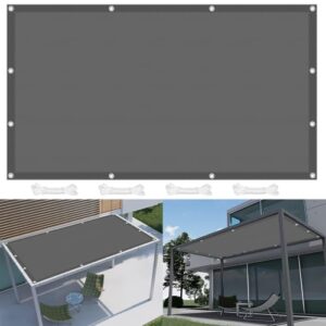 Sonnenschutz Segel Garten 320 x 340 cm Sonnenschutz UV Schutz Windschutz, Schutzplane Windschutz Überdachung Plane für Terrasse Balkon Garten, Dunkelgrau