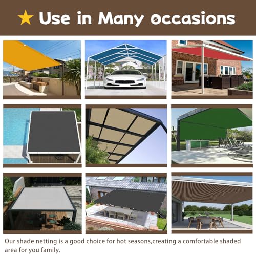 Sonnenschutz Segel Garten 320 x 340 cm Sonnenschutz UV Schutz Windschutz, Schutzplane Windschutz Überdachung Plane für Terrasse Balkon Garten, Dunkelgrau – Bild 7