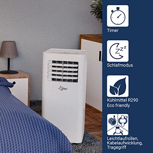 SUNTEC Mobiles Klimagerät Comfort 7.0 Eco R290 APP – Klimaanlage mobil und leise mit Smart App Steuerung – Entfeuchter für Räume bis 25 qm – Mobile Kühlung in Wohnung & Büro – 7.000 BTU – 2.050 Watt – Bild 3