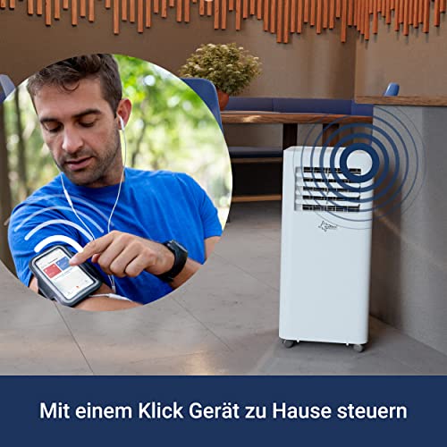 SUNTEC Mobiles Klimagerät Comfort 7.0 Eco R290 APP – Klimaanlage mobil und leise mit Smart App Steuerung – Entfeuchter für Räume bis 25 qm – Mobile Kühlung in Wohnung & Büro – 7.000 BTU – 2.050 Watt – Bild 4