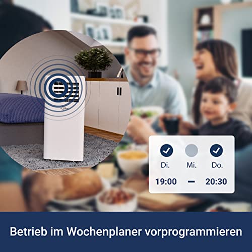 SUNTEC Mobiles Klimagerät Comfort 7.0 Eco R290 APP – Klimaanlage mobil und leise mit Smart App Steuerung – Entfeuchter für Räume bis 25 qm – Mobile Kühlung in Wohnung & Büro – 7.000 BTU – 2.050 Watt – Bild 5