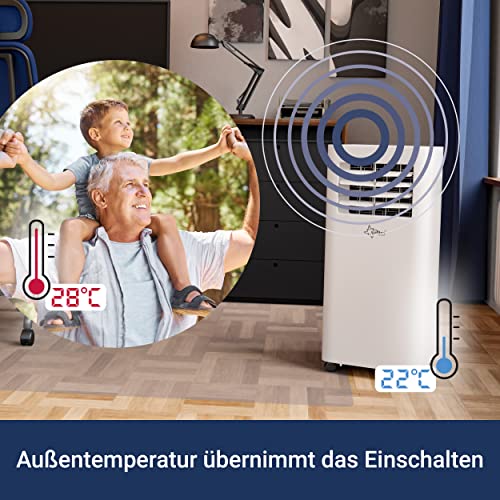 SUNTEC Mobiles Klimagerät Comfort 7.0 Eco R290 APP – Klimaanlage mobil und leise mit Smart App Steuerung – Entfeuchter für Räume bis 25 qm – Mobile Kühlung in Wohnung & Büro – 7.000 BTU – 2.050 Watt – Bild 6
