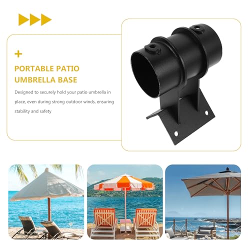 Veemoon 2 Stück Pack Sonnenschirmhalterung aus Metall Verstellbar für 3–5cm Stangen Windstabiler Schirmhalter für Terrasse Balkon und Garten mit Schnellklemmung – Bild 3