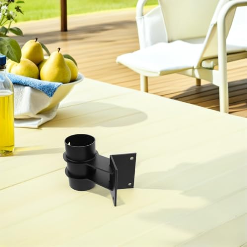 Veemoon 2 Stück Pack Sonnenschirmhalterung aus Metall Verstellbar für 3–5cm Stangen Windstabiler Schirmhalter für Terrasse Balkon und Garten mit Schnellklemmung – Bild 6