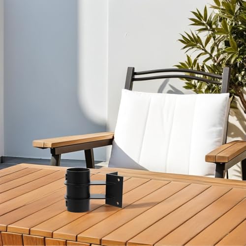 Veemoon 2 Stück Pack Sonnenschirmhalterung aus Metall Verstellbar für 3–5cm Stangen Windstabiler Schirmhalter für Terrasse Balkon und Garten mit Schnellklemmung – Bild 7