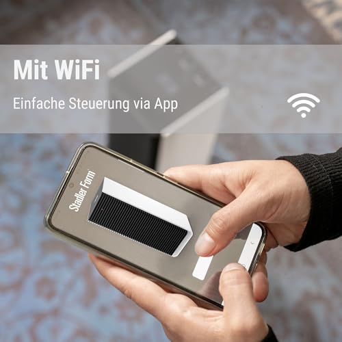 Stadler Form Heizlüfter Sam mit WiFi, PTC-Keramik-Heizelement, Auto-Modus, Thermostat, Kippschutz, 4 Leistungsstufen, 700-2‘000 W, mobil, energiesparend, leise, weiss-schwarz – Bild 3