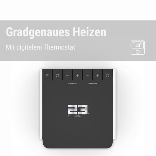 Stadler Form Heizlüfter Sam mit WiFi, PTC-Keramik-Heizelement, Auto-Modus, Thermostat, Kippschutz, 4 Leistungsstufen, 700-2‘000 W, mobil, energiesparend, leise, weiss-schwarz – Bild 4
