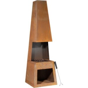 CORTEN STEEL Chininea Holzbrenner, 45 x 150 cm, für Kaminholz, Aufbewahrung, Gartenheizung, Rost