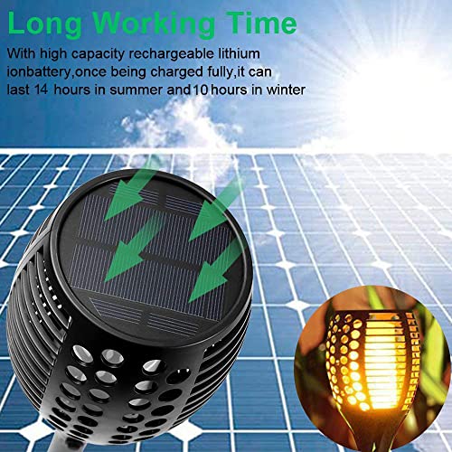 4 Stück Solarlampen Für Außen Garten 96 LED Gartendeko für Draußen leuchtet automatisch ein/aus mit Lichtsensor im Freien Solarbeleuchtung warmes Licht Gartenbeleuchtung wasserdicht IP65 – Bild 3