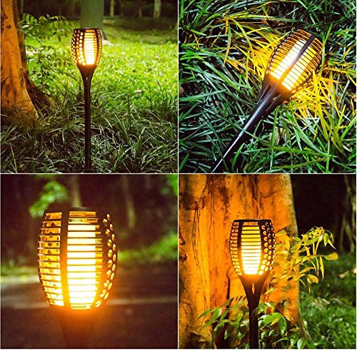 4 Stück Solarlampen Für Außen Garten 96 LED Gartendeko für Draußen leuchtet automatisch ein/aus mit Lichtsensor im Freien Solarbeleuchtung warmes Licht Gartenbeleuchtung wasserdicht IP65 – Bild 8