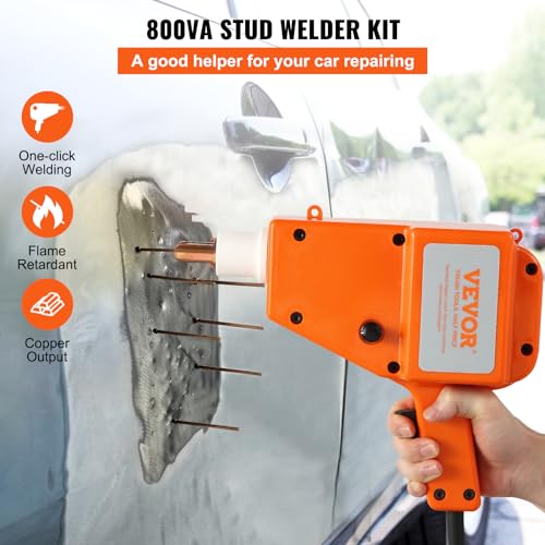 VEVOR Ausbeulspotter 800 VA 220 V 1600 A Ausbeul-Set Dellenlifter Punktschweißgerät inkl. verschiedener Elektroden Ausbeulwerkzeug zur professionellen Reparatur von Kfz Karosserien – Bild 2