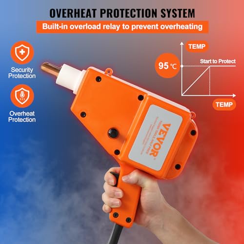 VEVOR Ausbeulspotter 800 VA 220 V 1600 A Ausbeul-Set Dellenlifter Punktschweißgerät inkl. verschiedener Elektroden Ausbeulwerkzeug zur professionellen Reparatur von Kfz Karosserien – Bild 4