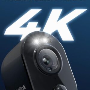 Alternative view of Reolink 4K 8MP Überwachungskamera Aussen Akku mit 2,4GHz/5GHz WiFi, Mensch/Auto/Tiererkennung, WLAN IP Kamera Outdoor mit Farbnachtsicht, Zeitraffer, 2-Wege-Audio, Argus 3 Ultra(Schwarz)