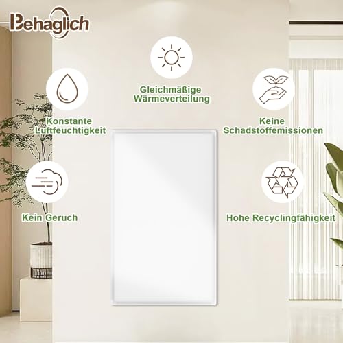 Behaglich Infrarotheizung 180 Watt, Infrarotheizung Wandmontage bis 120 Grad Celsius für 1-3㎡ - Elektroheizung mit Überhitzungsschutz - TÜV - 10 Jahren Garantie – Bild 4