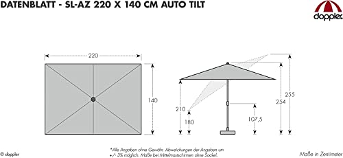 Doppler Sonnenschirm für den Garten SL-AZ Auto Tilt 220x140 cm Natur I Gartenschirm knickbar I Kurbelschirm mit UV-Schutz 80 I Kurbelschirm aus Aluminium I regenabweisendes Polyester-Schirmdach – Bild 3