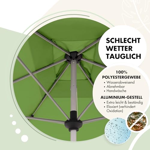Doppler Sonnenschirm für den Garten SL-AZ Auto Tilt 220x140 cm Natur I Gartenschirm knickbar I Kurbelschirm mit UV-Schutz 80 I Kurbelschirm aus Aluminium I regenabweisendes Polyester-Schirmdach – Bild 5