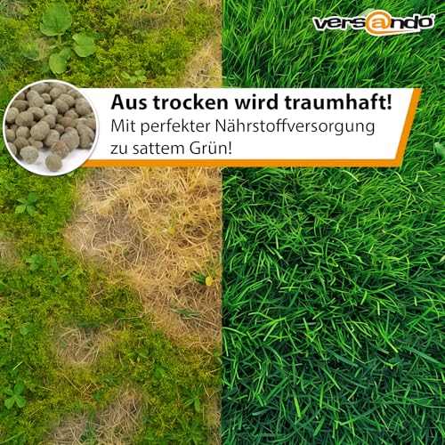 versando 20kg Rasendünger Frühjahr bis 1000m²: verdrängt Moos und Unkraut für gesunden sattgrünen Rasen Frühjahrsdünger mit Sofortwirkung - Premium Qualität – Bild 2