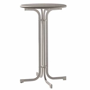 Sieger 237/G Party-Klapptisch mit mecalit-Pro-Platte Ø 70 cm, Stahlrohrgestell eisengrau, Tischplatte Schieferdekor anthrazit
