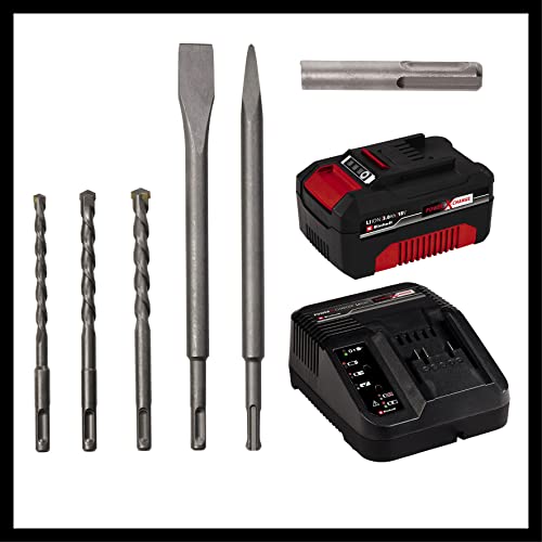 Einhell Akku-Bohrhammer HEROCCO Kit 5 (1x3,0Ah) Power X-Change (Li-Ion, 18V, 2.2 Joule, 18 Nm, SDS-Plus, inkl. 3,0 Ah-Akku, Ladegerät, 3 Bohrer, Flachmeißel, Spitzmeißel, inkl. E-Box) – Bild 13