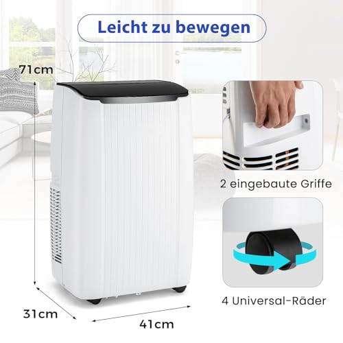 GOPLUS 14000BTU Klimaanlage mit Abluftschlauch, mobiles Klimagerät | 5 in 1: Kühlen, Heizen, Entfeuchten, Belüften, Auto | Schlafmodus | App Steuerung | 1-24H Timer | für Räume bis zu 65㎡ – Bild 6