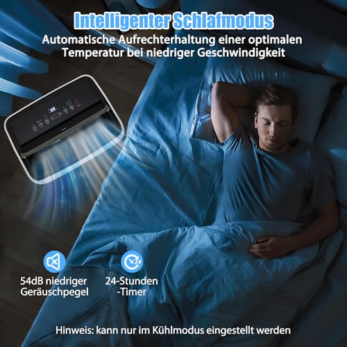 GOPLUS 14000BTU Klimaanlage mit Abluftschlauch, mobiles Klimagerät | 5 in 1: Kühlen, Heizen, Entfeuchten, Belüften, Auto | Schlafmodus | App Steuerung | 1-24H Timer | für Räume bis zu 65㎡ – Bild 8