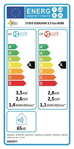 SUNTEC Mobiles Klimagerät CoolFixx 3.5 Eco R290 – Klimaanlage mobil mit Abluftschlauch – Kühler und Entfeuchter für Räume bis 60 qm – Leise mobile Kühlung Wohnung & Büro – 12.000 BTU – 3520 Watt – Bild 9