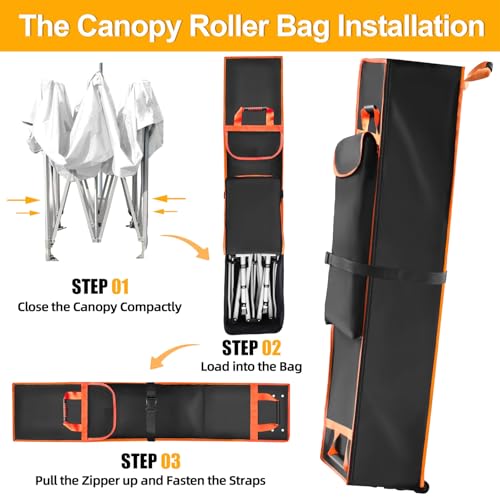ROYJJ Transportable 25,4 x 25,4 cm große Rolltasche mit permanentem 600D-Universitätsgewebe und doppelten Scheiben für einfachen Transport – Bild 9