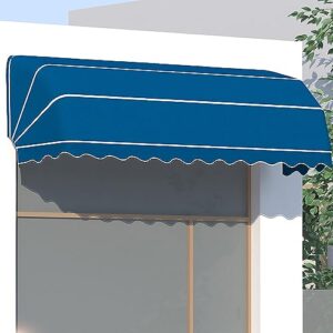 Einziehbare französische gebogene Markise für den Außenbereich, Regen- und Schneeschutz, faltbarer Schatten für Türen und ideal für Bars, Restaurants und Geschäfte, 120 x 60 x 60 cm, Himmelblau
