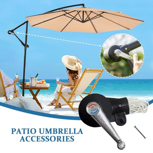 Regenschirmkurbel Ersatz – leichtes Strand-Handgerät mit Kordel, Solar-Öffnungsmechanismus, perfekt für Garten, Balkon, Kurztrips und Picknicks – Bild 4