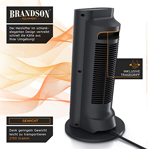 Brandson - Heizlüfter mit Fernbedienung - Preisträger 2025 - energiesparend leise - mit Thermostat Oszillation Timer - Schwarz – Bild 5
