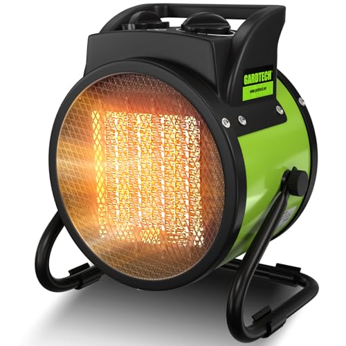 GARDTECH 3000W Heizgeräte mit Kaltluftfunktion, Elektro Heizlüfter mit Thermostat, Kippschutz, Überhitzungsschutz, Keramik Heizlüfter für Schlafzimmer, Garage, Werkstatt, Gewächshaus
