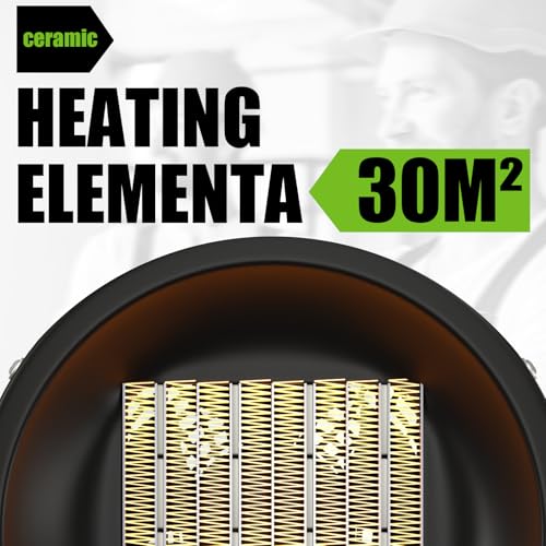 GARDTECH 3000W Heizgeräte mit Kaltluftfunktion, Elektro Heizlüfter mit Thermostat, Kippschutz, Überhitzungsschutz, Keramik Heizlüfter für Schlafzimmer, Garage, Werkstatt, Gewächshaus – Bild 2