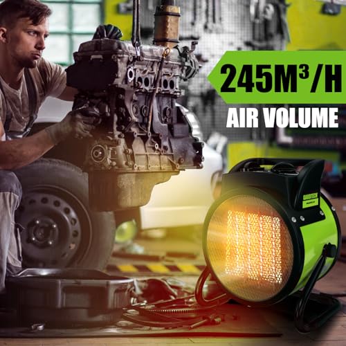 GARDTECH 3000W Heizgeräte mit Kaltluftfunktion, Elektro Heizlüfter mit Thermostat, Kippschutz, Überhitzungsschutz, Keramik Heizlüfter für Schlafzimmer, Garage, Werkstatt, Gewächshaus – Bild 3